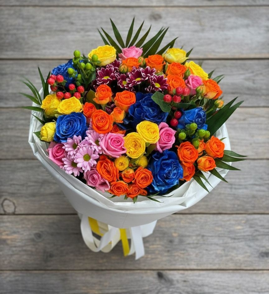 Букет цветов из: Розы и Хризантемы в Лоухи