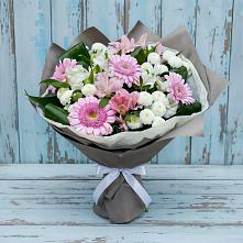 Букет цветов из:  Герберы, Альстромерии и Хризантемы в Лоухи