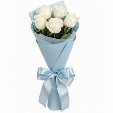 Букет 5 Белых роз Проуд в Лоухи