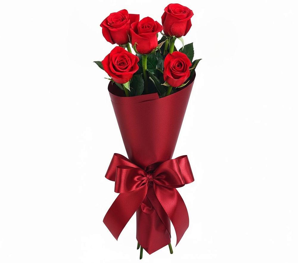 Букет 5 Красных роз Эдлесс Лав в Лоухи
