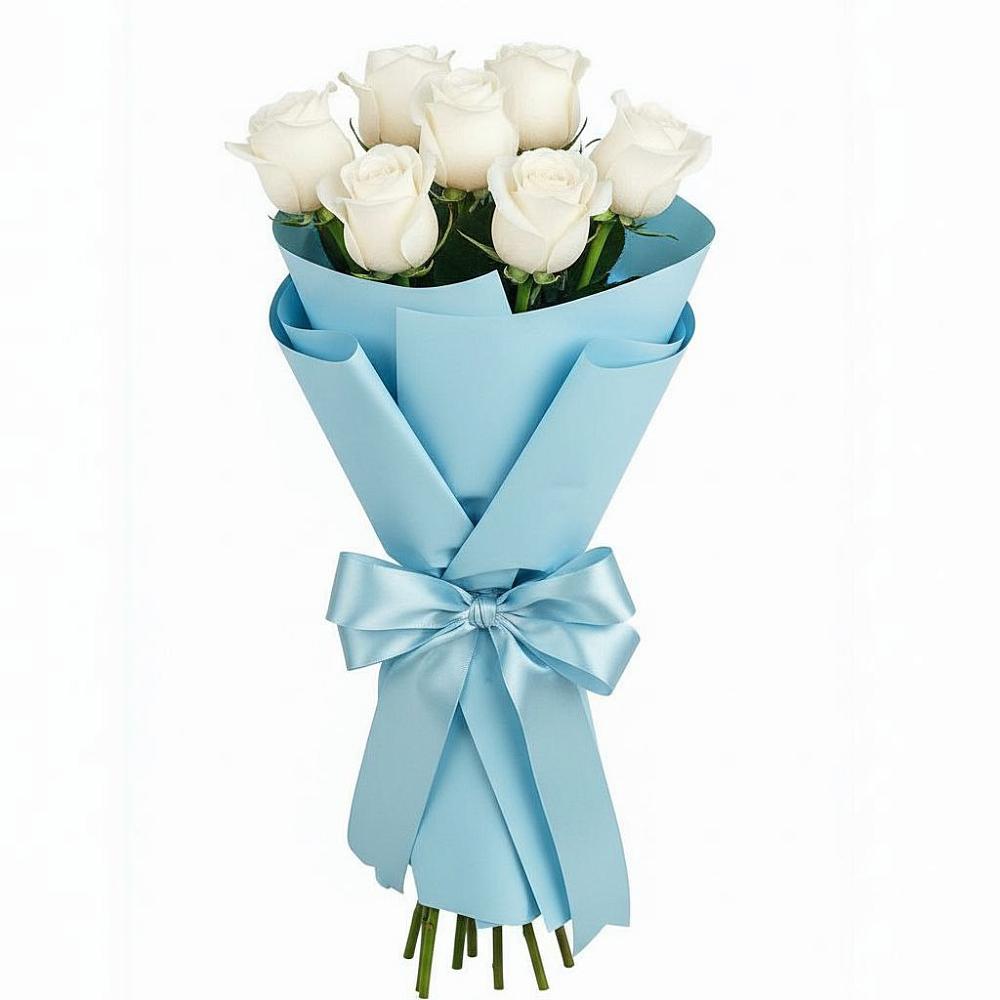 Букет 7 белых роз Проуд в Лоухи