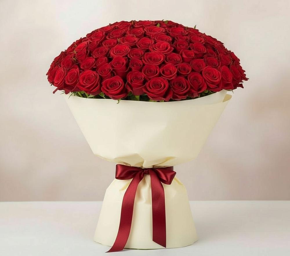 Букет 101 Красная роза Милано в Лоухи