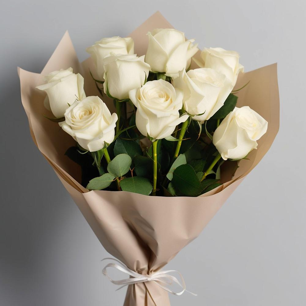 Букет 9 Белых роз Эдлесс Лав в Лоухи