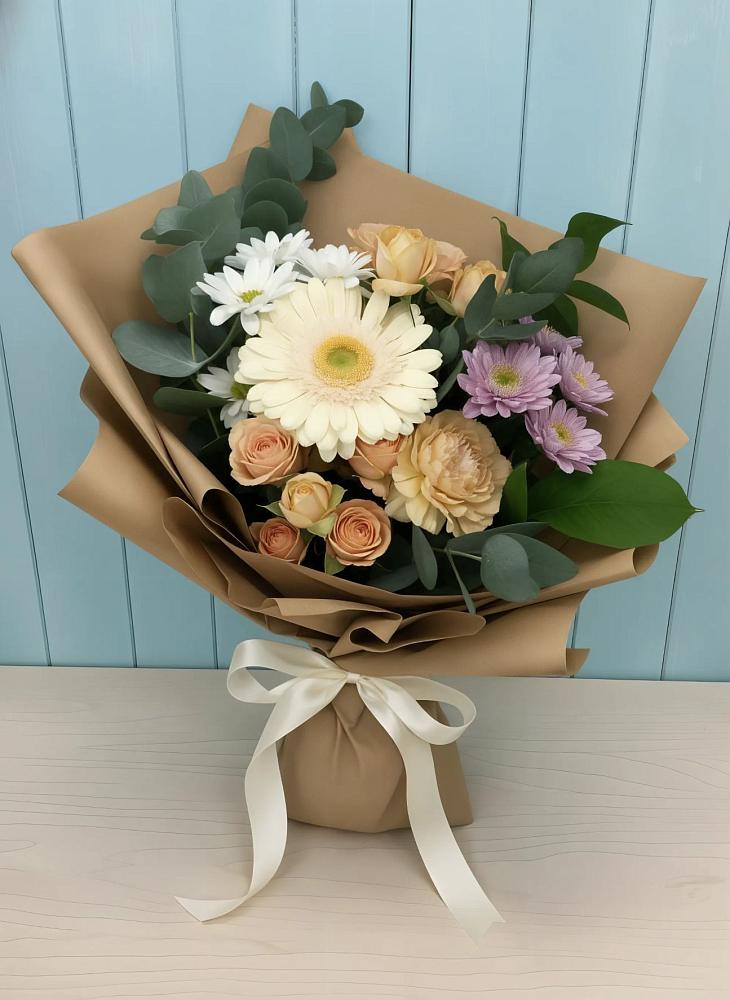 Букет цветов из: Герберы и Хризантемы в Лоухи