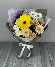 Букет цветов из:  Розы, Герберы и Хризантемы в Лоухи