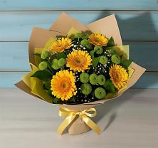 Букет цветов из:  Герберы и Хризантемы в Лоухи