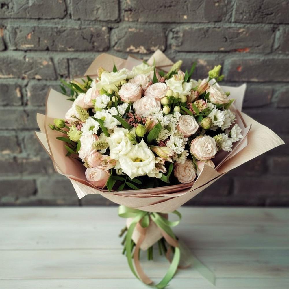 Букет цветов из: Альстромерии, Розы и Хризантемы в Лоухи