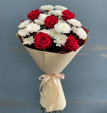 Букет цветов из:  Розы и Хризантемы в Лоухи