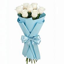 Букет 7 белых роз Проуд в Лоухи