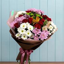 Букет цветов из:  Розы, Хризантемы и Альстромерии в Лоухи