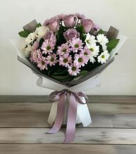 Букет цветов из:  Хризантемы и Розы в Лоухи