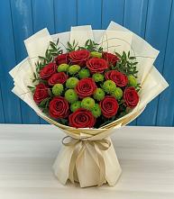 Букет цветов из:  Розы и Хризантемы в Лоухи