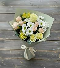 Букет цветов из:  Альстромерии, Розы и Хризантемы в Лоухи