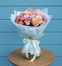 Букет цветов из:  Хризантемы и Розы в Лоухи