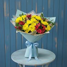 Букет цветов из:  Альстромерии и Хризантемы в Лоухи
